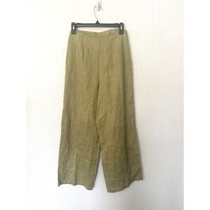 Zulu & Zephyr Green Linen Wide Leg Pants Size US 4